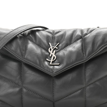 Saint Laurent Lambskin Quilted Toy Loulou Puffer Monogram Chain Satchel Storm 8 of 11