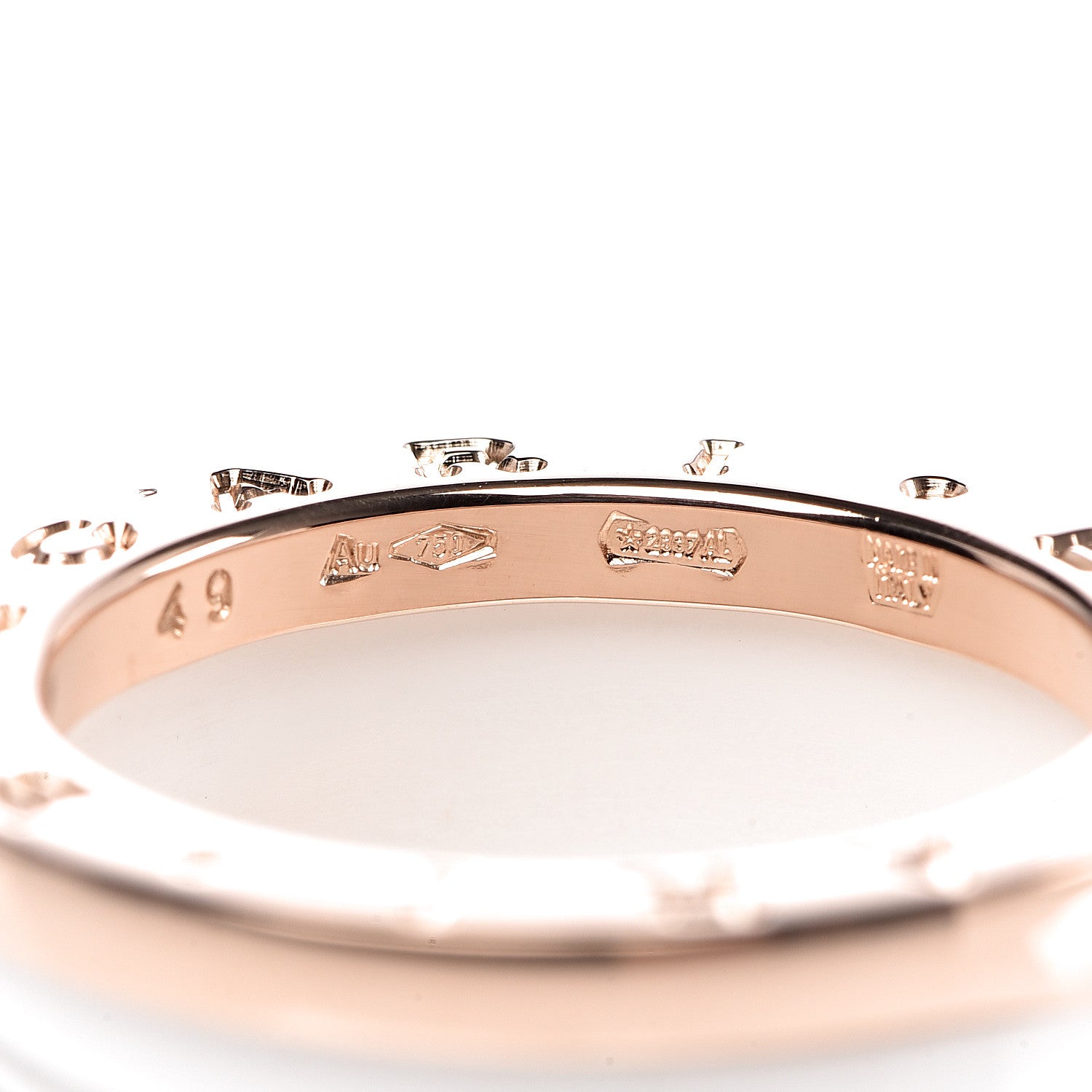 Bulgari 18K Rose Gold White Ceramic B.Zero1 Four-Band Ring 49 4.75 6 of 7