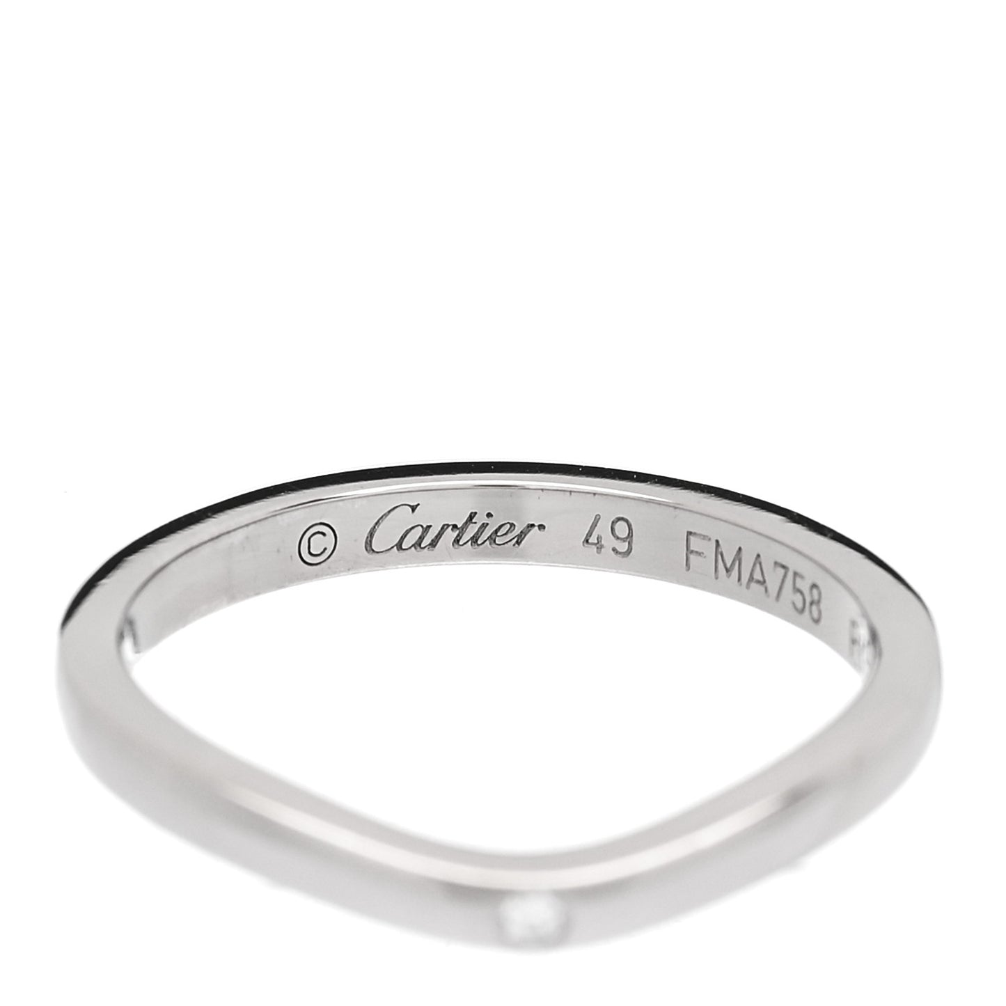 Platinum 3 Diamond Ballerine Wedding Band Ring 49 4.75