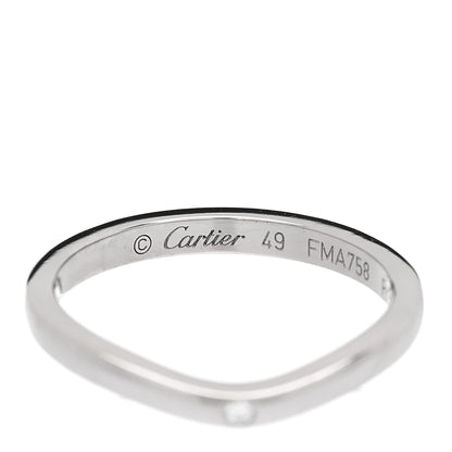 Cartier Platinum 3 Diamond Ballerine Wedding Band Ring 49 4.75 4 of 5