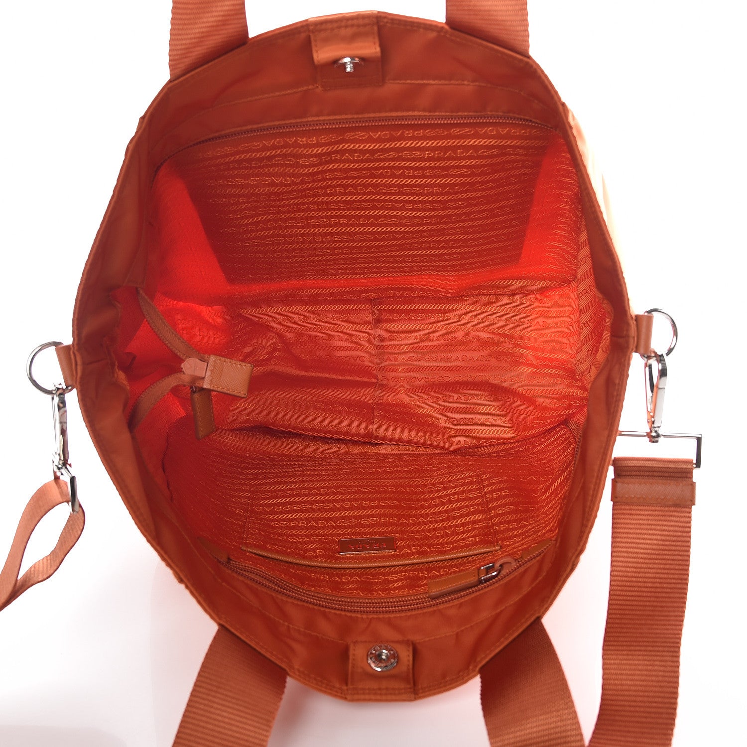 Prada Tessuto Nylon Tote Papaya 8 of 11