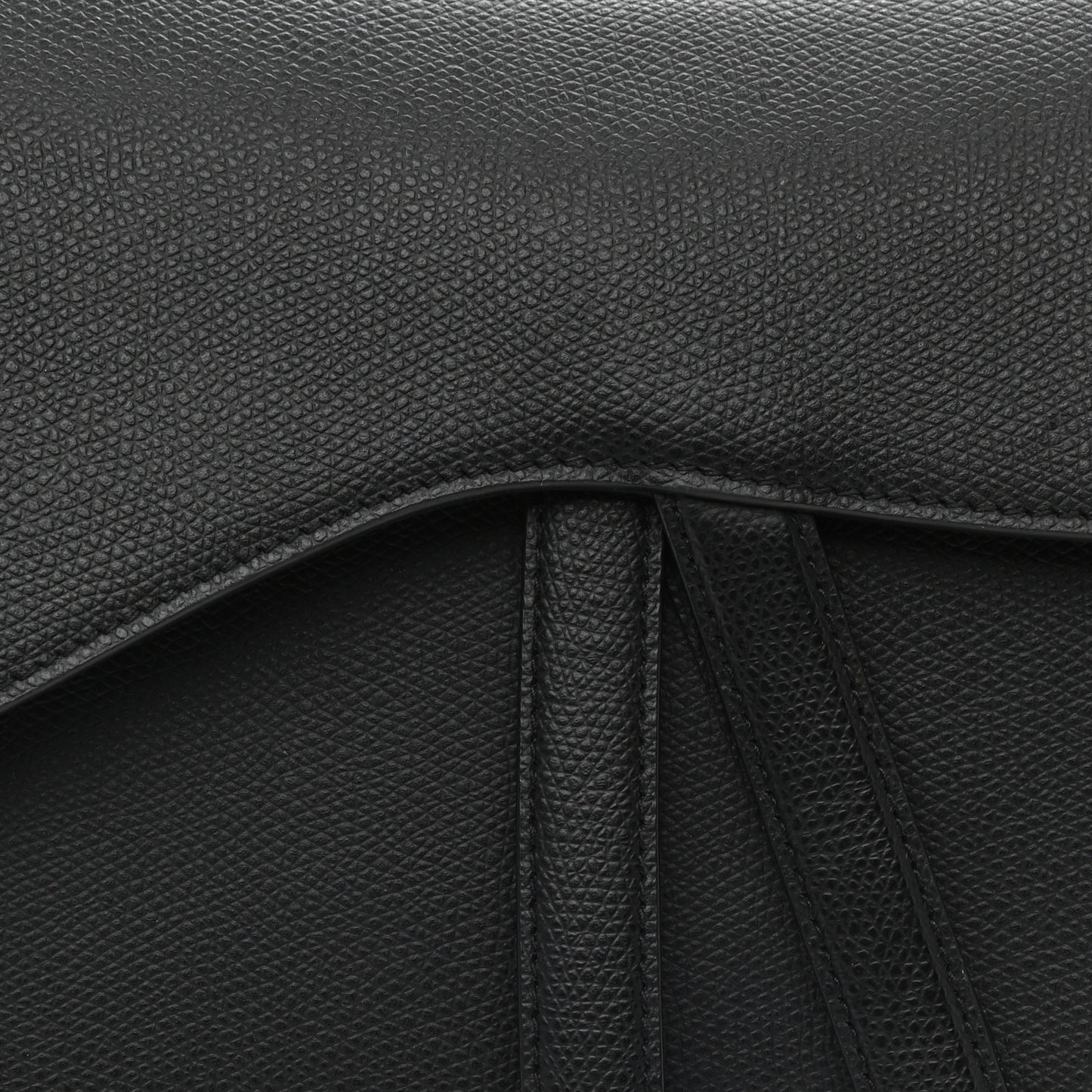 Grained Calfskin Saddle Bag Black