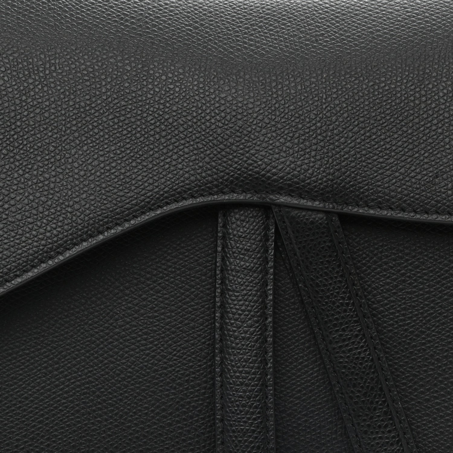 Christian Dior Grained Calfskin Saddle Bag Black 8 of 10