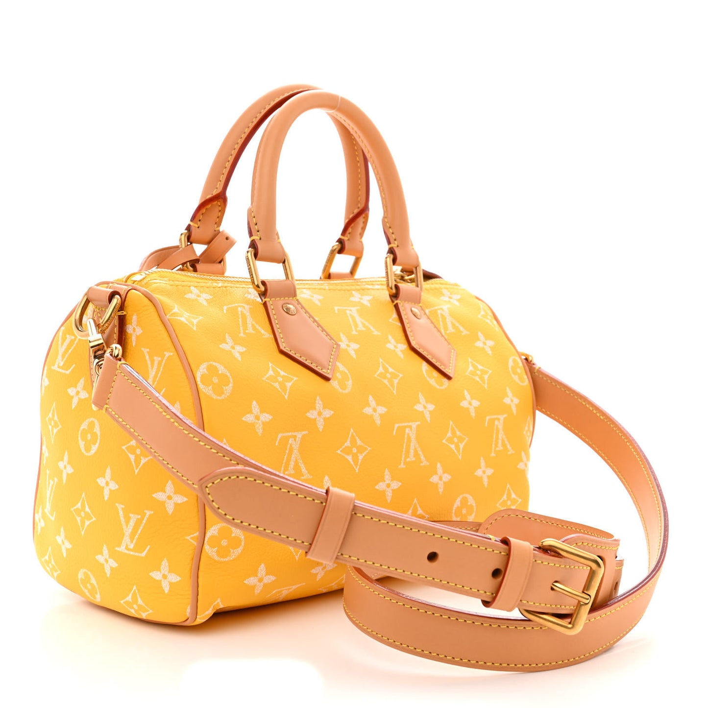 Calfskin Monogram Speedy P9 Bandouliere 25 Jaune Mat