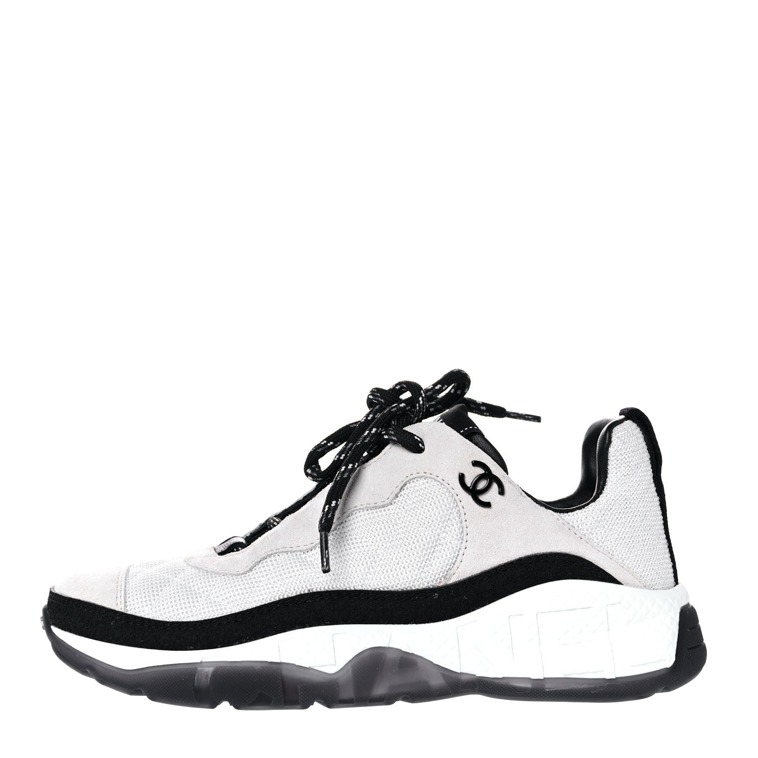 Chanel Mesh Suede Calfskin Quilted Sneakers 38 White Ivory 1 of 12
