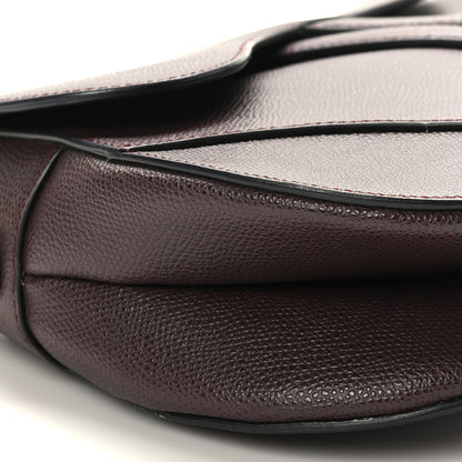 Christian Dior Grained Calfskin Saddle Bag Burgundy 8 of 9