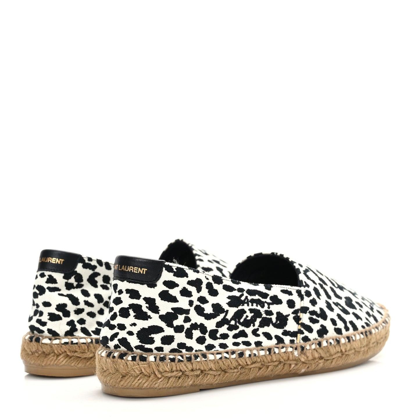 Canvas Leopard Print Espadrilles 38 Latte Black