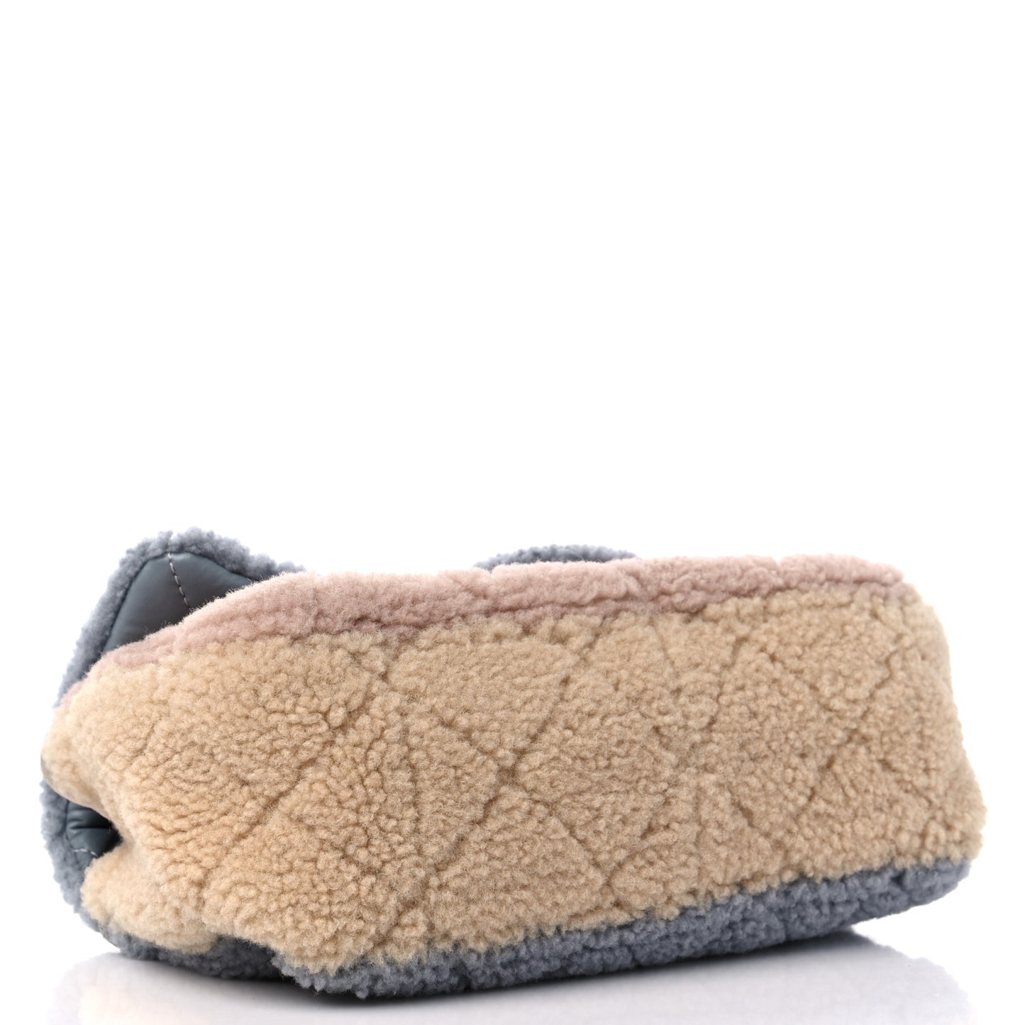 Shearling Sheepskin Single Flap Gray Pink Beige