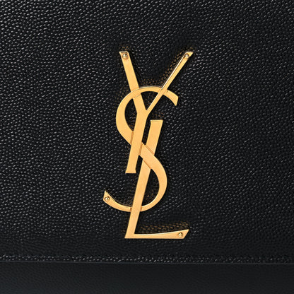 Saint Laurent Grain De Poudre Medium Classic Monogram Kate Satchel Black 10 of 15