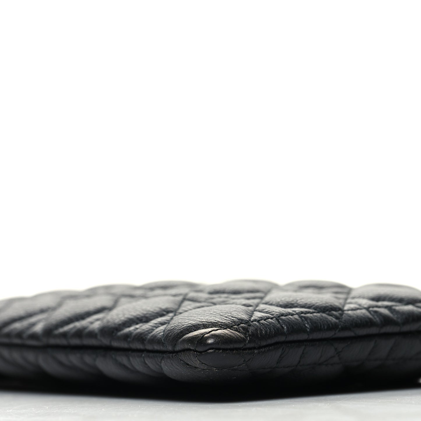 Supple Calfskin Cannage Large Caro Daily Pouch Black