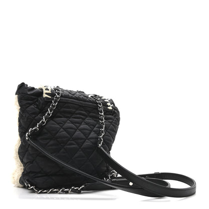 Chanel Wool Nylon Quilted Coco Neige Backpack Black Ecru 3 of 10