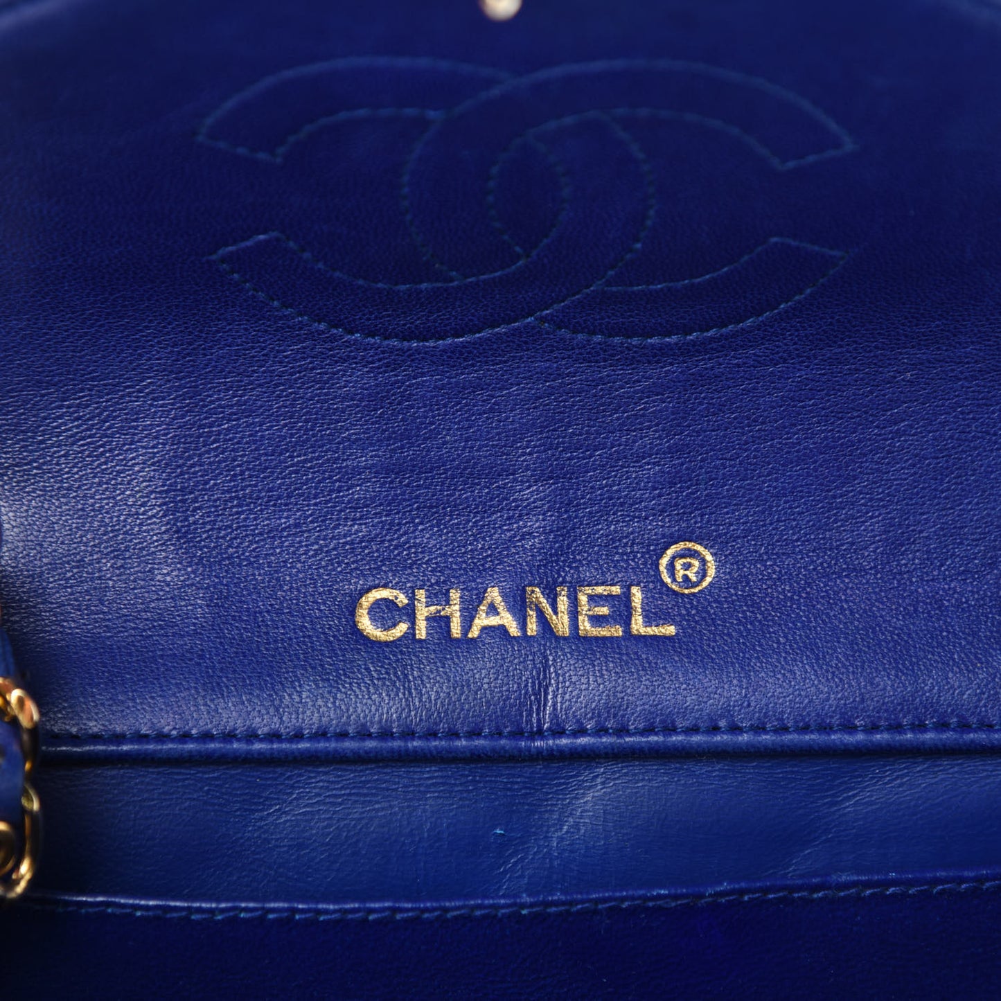 Lambskin Quilted Small Single Flap Blue