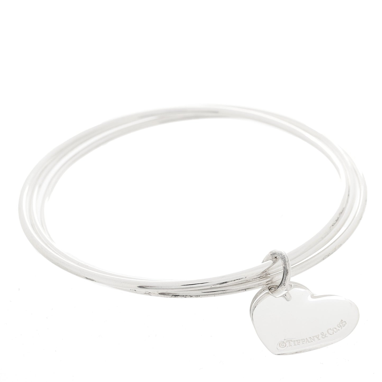 Sterling Silver Heart Triple Bangle Bracelet