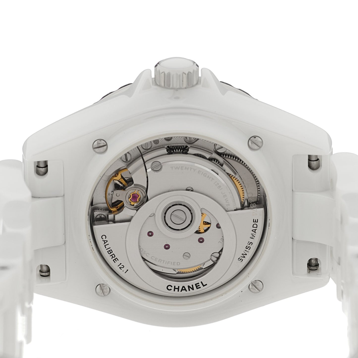 Stainless Steel Ceramic Diamond Pave Bezel 38mm J12 Automatic Watch White
