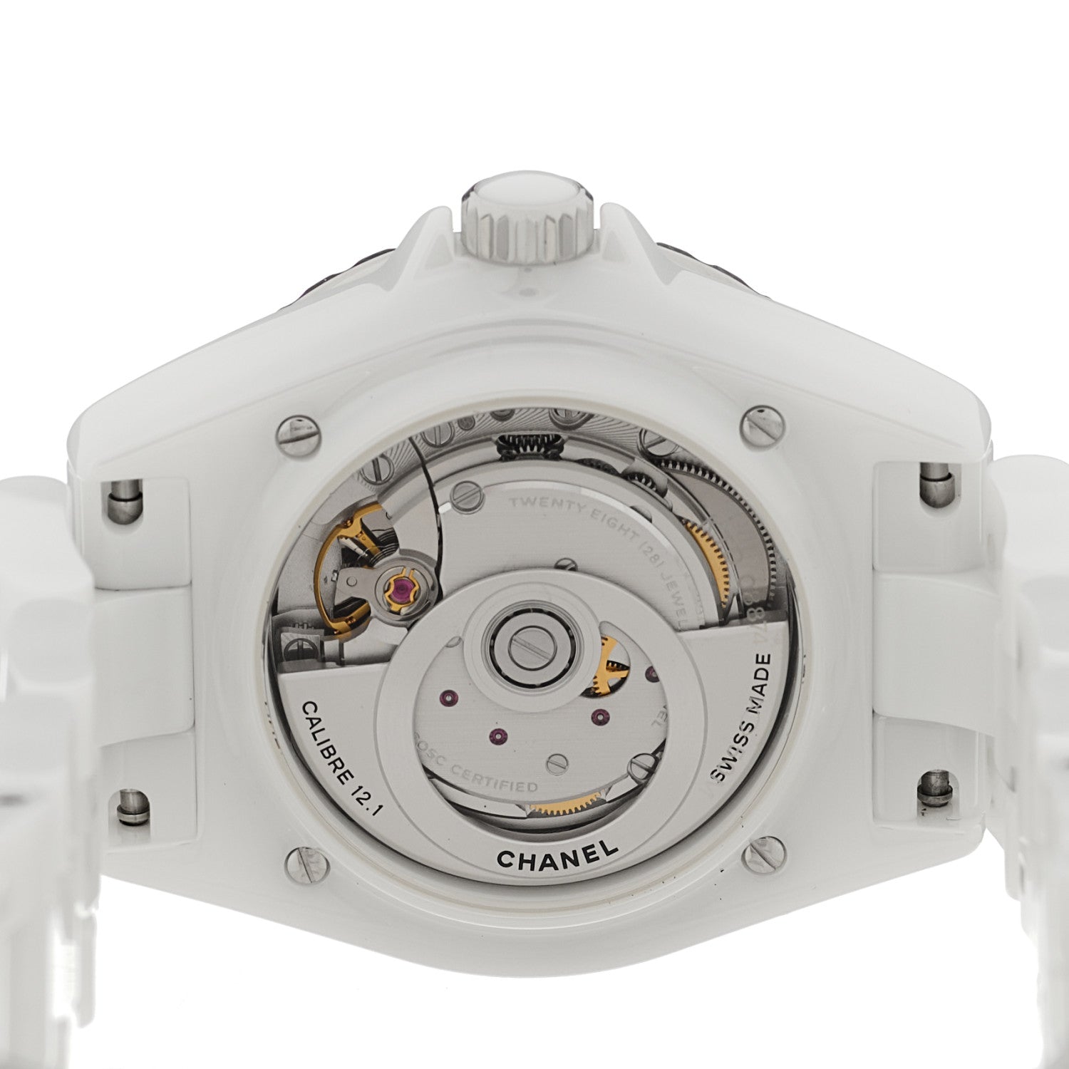 Chanel Stainless Steel Ceramic Diamond Pave Bezel 38mm J12 Automatic Watch White 4 of 5