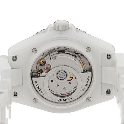 Chanel Stainless Steel Ceramic Diamond Pave Bezel 38mm J12 Automatic Watch White 4 of 5