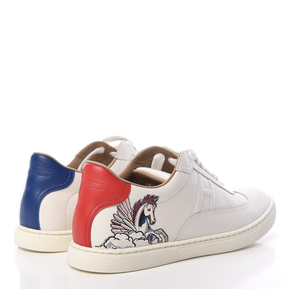 Hermes Calfskin Pegase Pop Womens Quicker Sneakers 36.5 White Multicolor 4 of 10