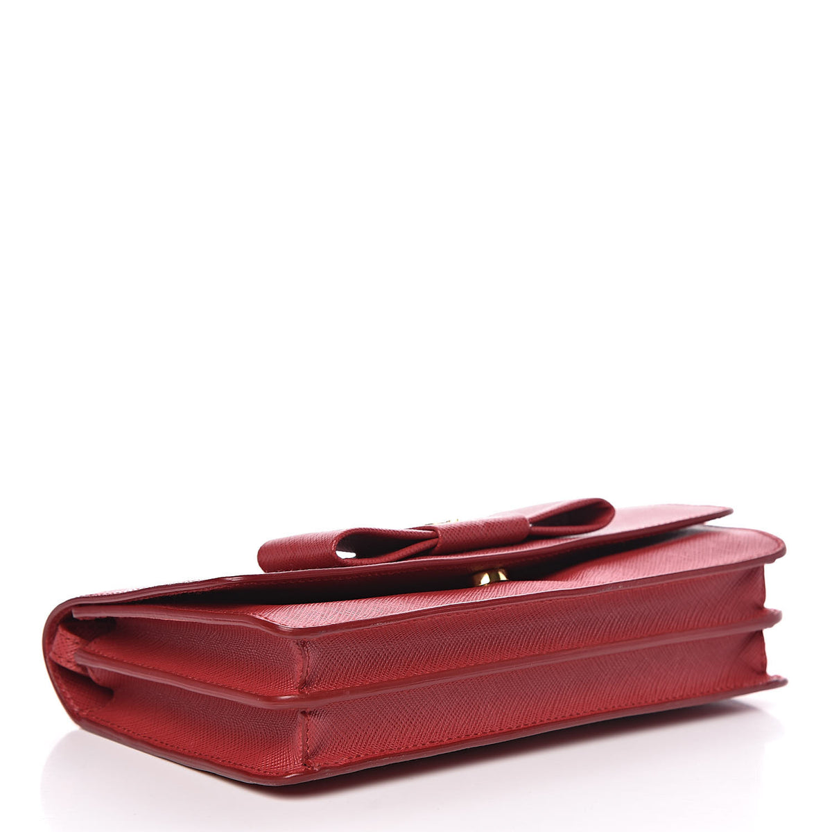 Saffiano Fiocco Bow Flap Wallet Fuoco