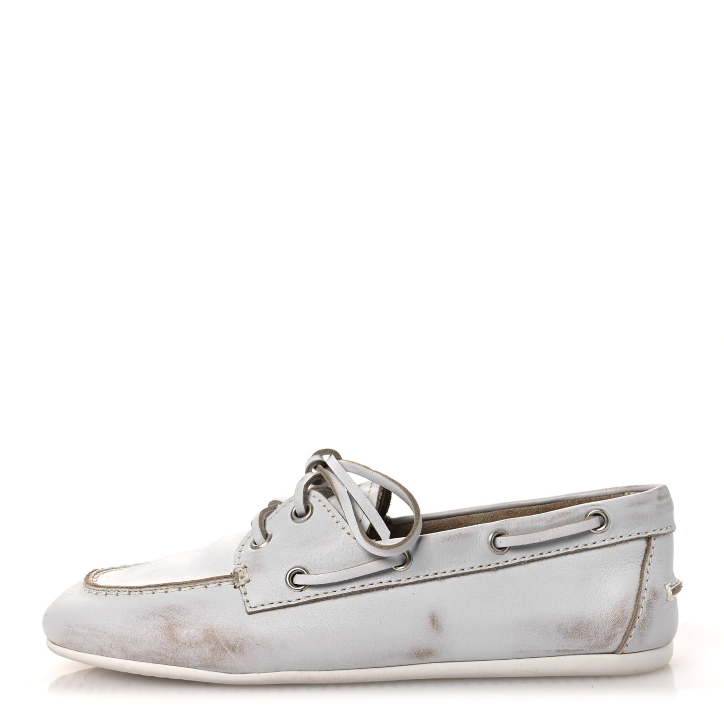 Vitello Deco Boat Loafers 37 White