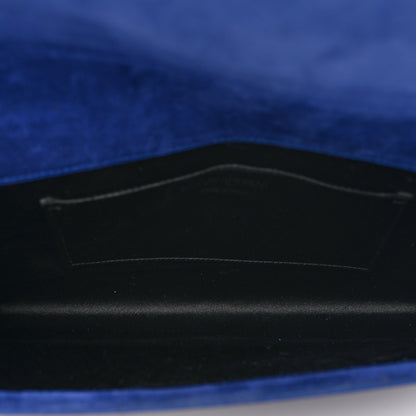 Saint Laurent Patent Calfskin Monogram Large Belle De Jour Clutch Royal Blue 5 of 8