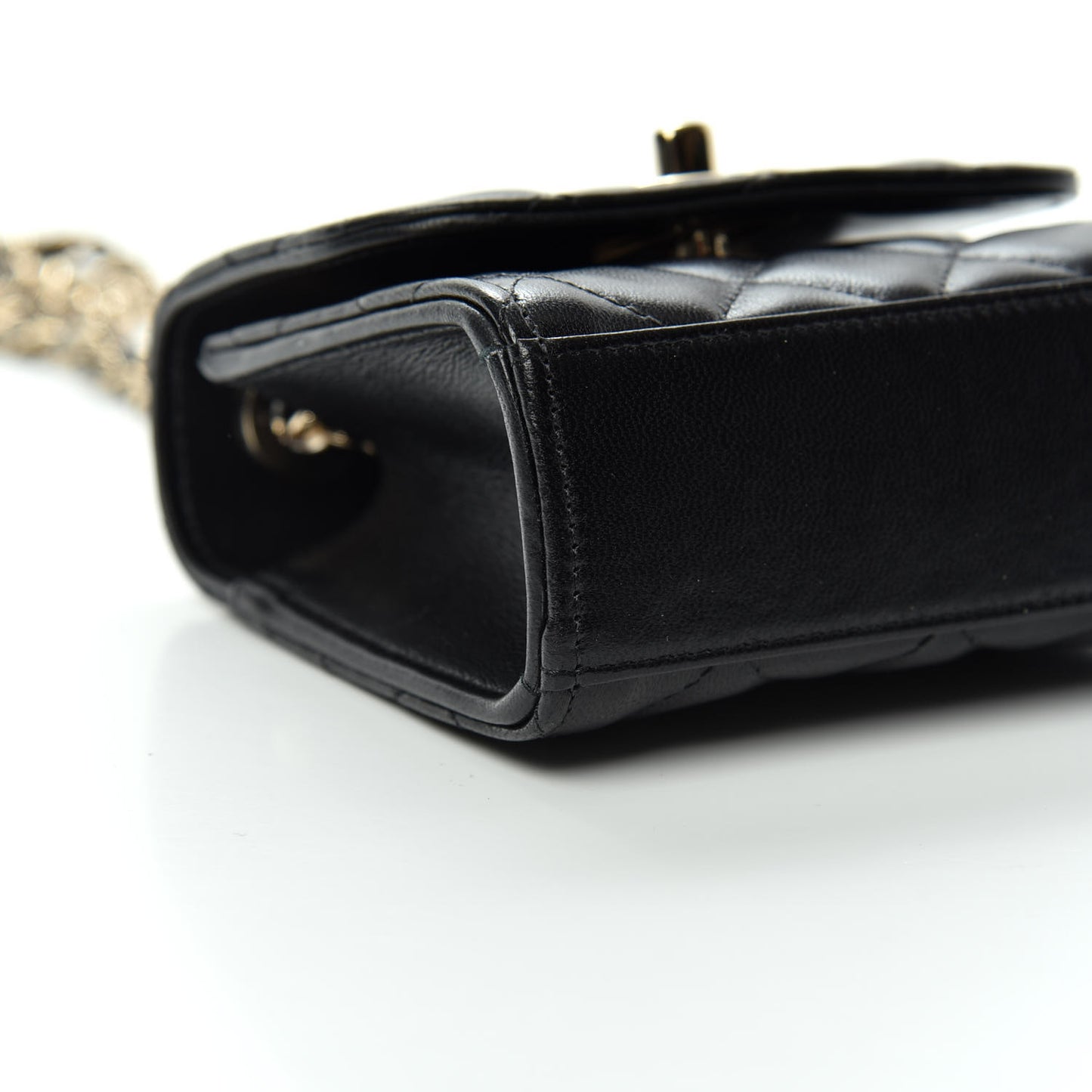 Lambskin Quilted Mini Trendy CC Chain Wallet Black