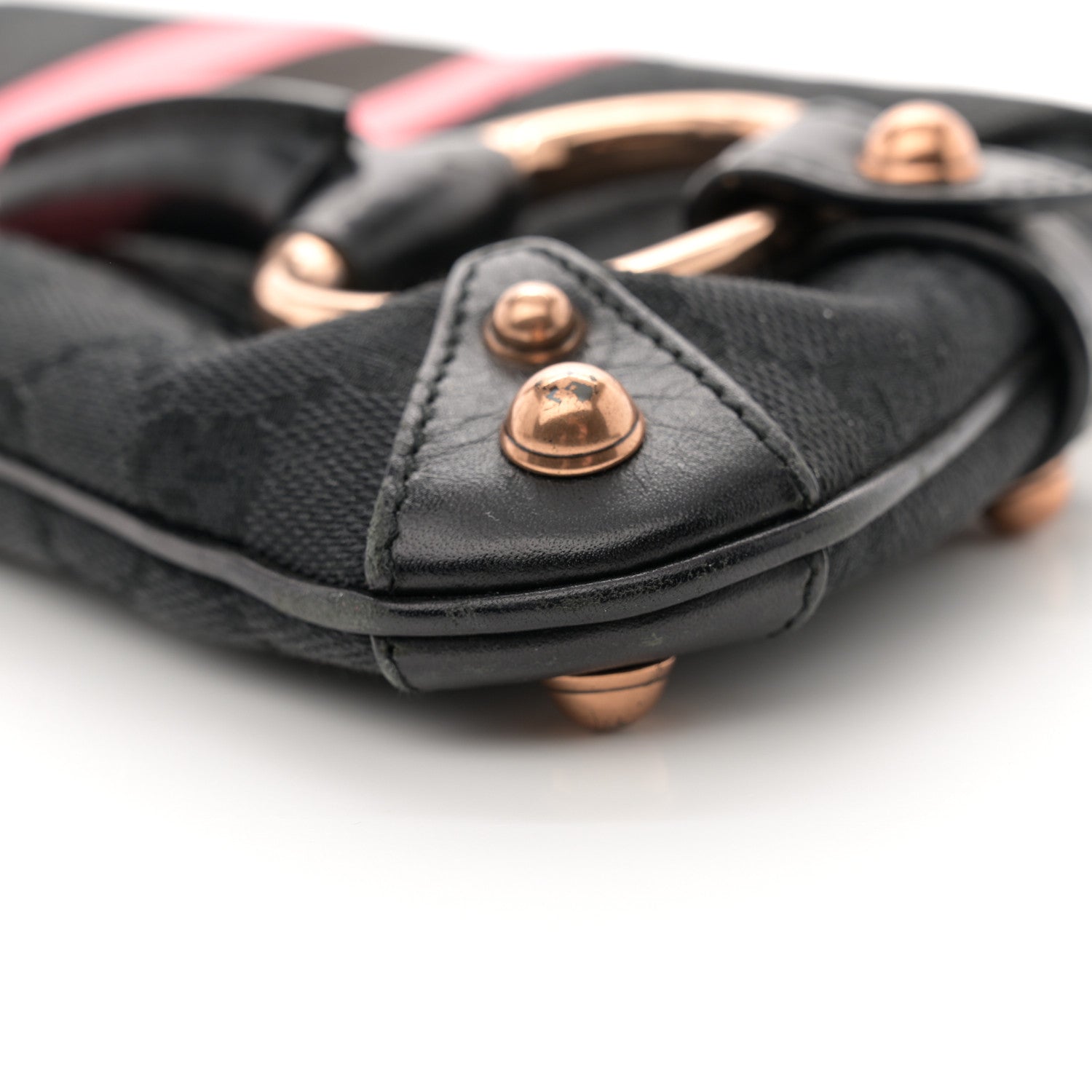 Gucci Monogram Horsebit Web Clutch Black 10 of 14