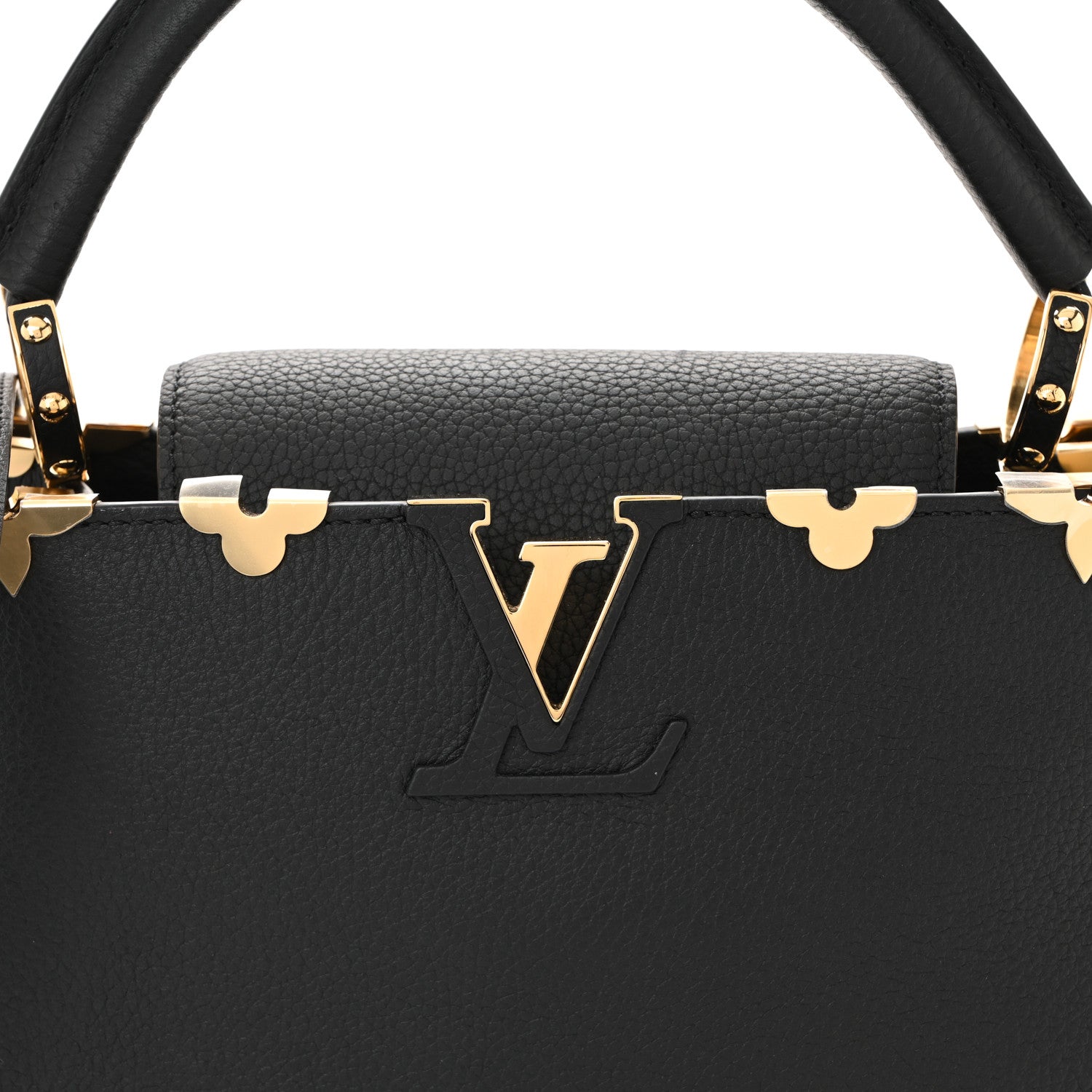 Louis Vuitton Taurillon Embellished Flower Crown Capucines MM Black 7 of 9