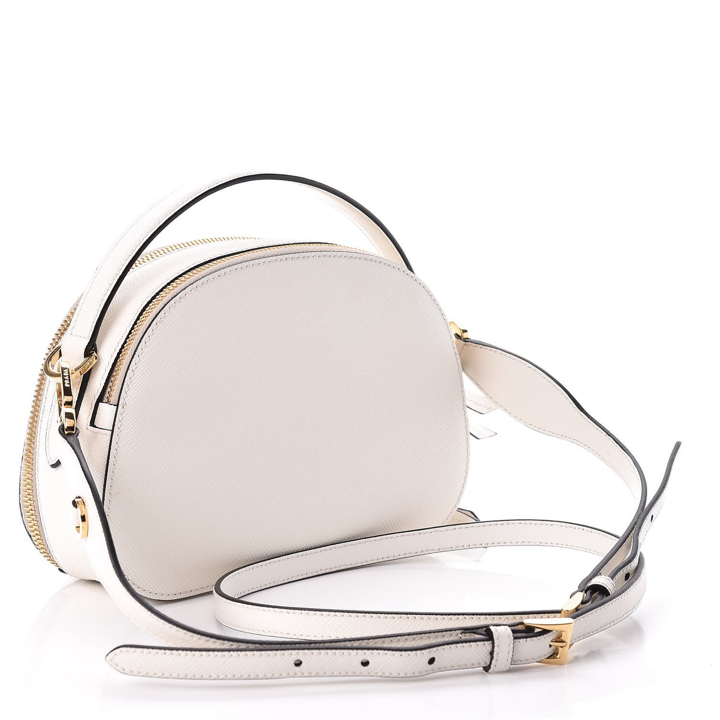 Saffiano Lux Odette Crossbody Bianco