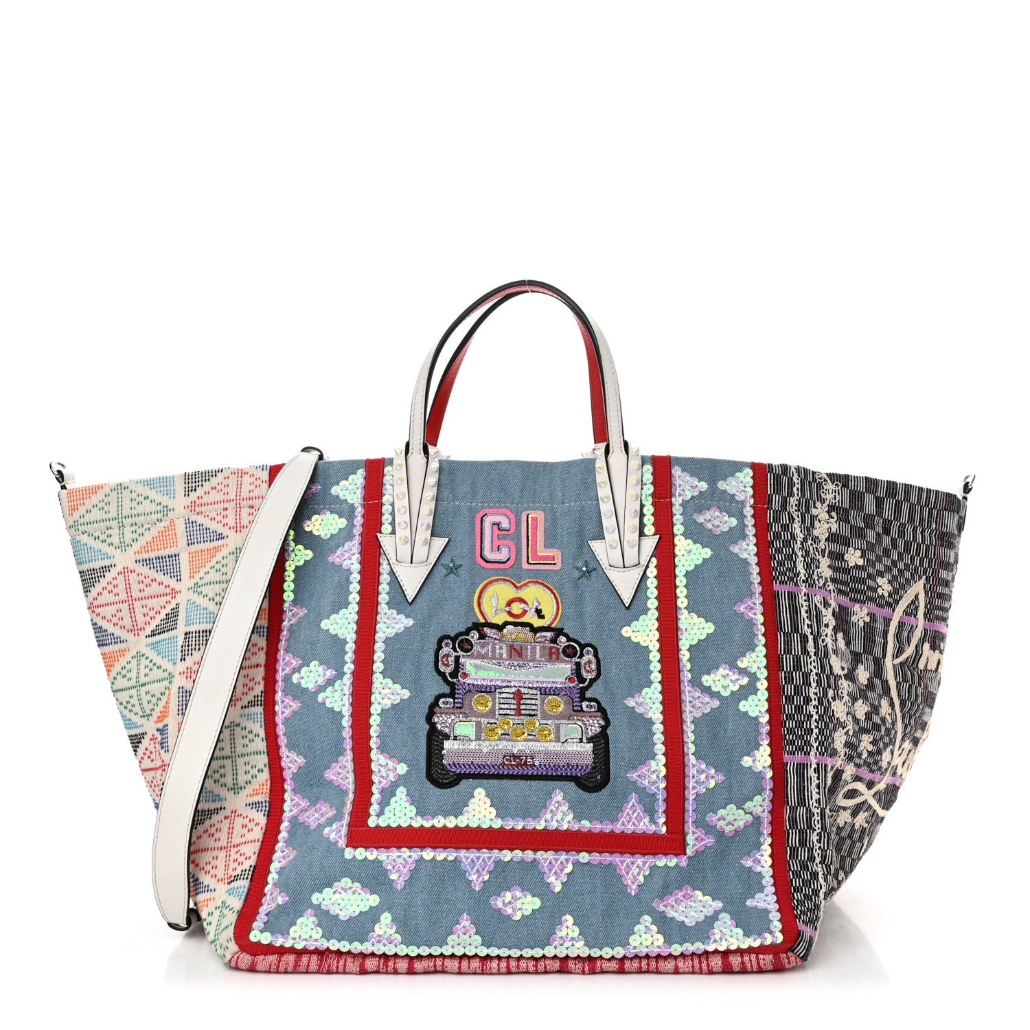 Christian Louboutin Jacquard Embellished Manilacaba Tote Multicolor 1 of 11