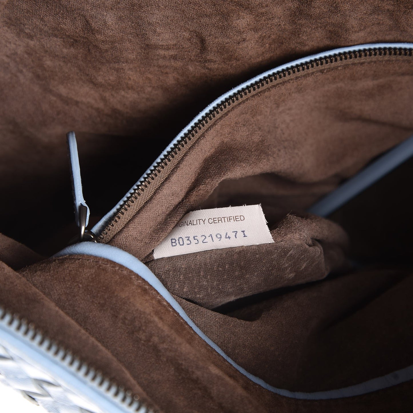 Nappa Intrecciato Medium Convertible Tote Light Blue