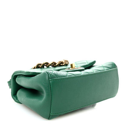 Chanel Shiny Sheepskin Quilted Mini Trapezio Flap Green 4 of 11