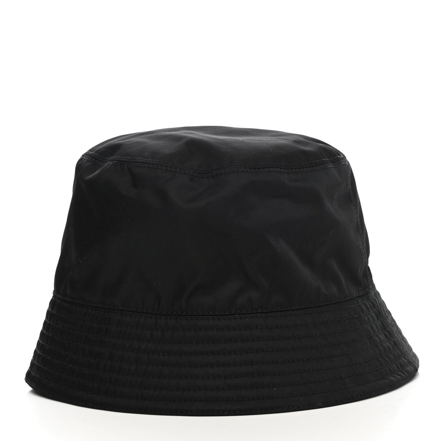 Prada Re-Nylon Metal Triangle Logo Mens Bucket Hat M Black 5 of 8
