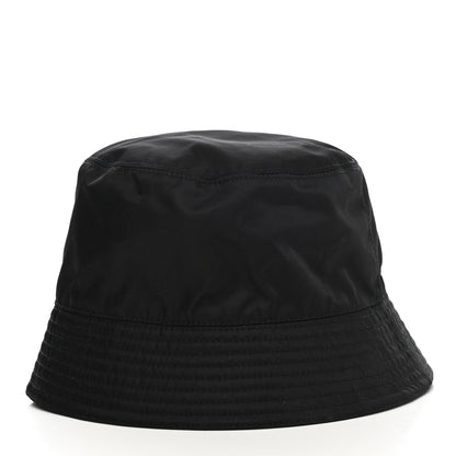 Prada Re-Nylon Metal Triangle Logo Mens Bucket Hat M Black 5 of 8
