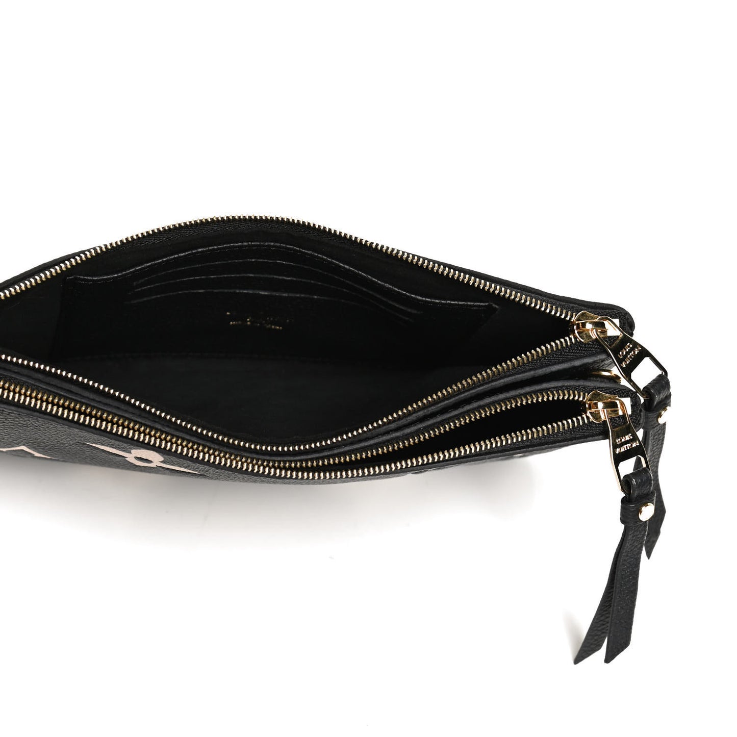 Empreinte Monogram Giant Double Zip Pochette Black Cream