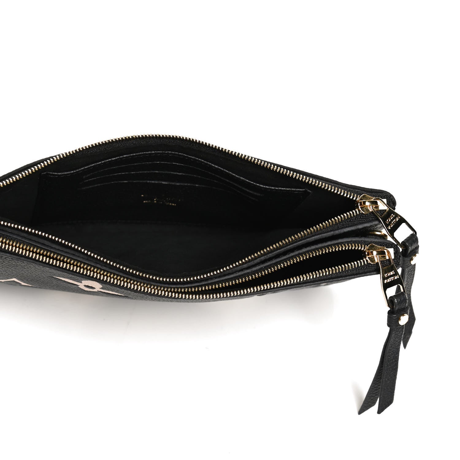 Louis Vuitton Empreinte Monogram Giant Double Zip Pochette Black Cream 5 of 11
