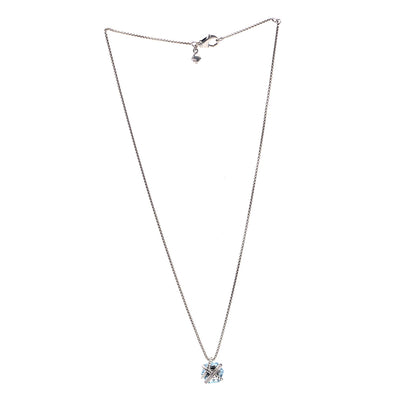 David Yurman Sterling Silver Diamond Blue Topaz 10mm Petite Cable Wrap Pendant Necklace 2 of 5