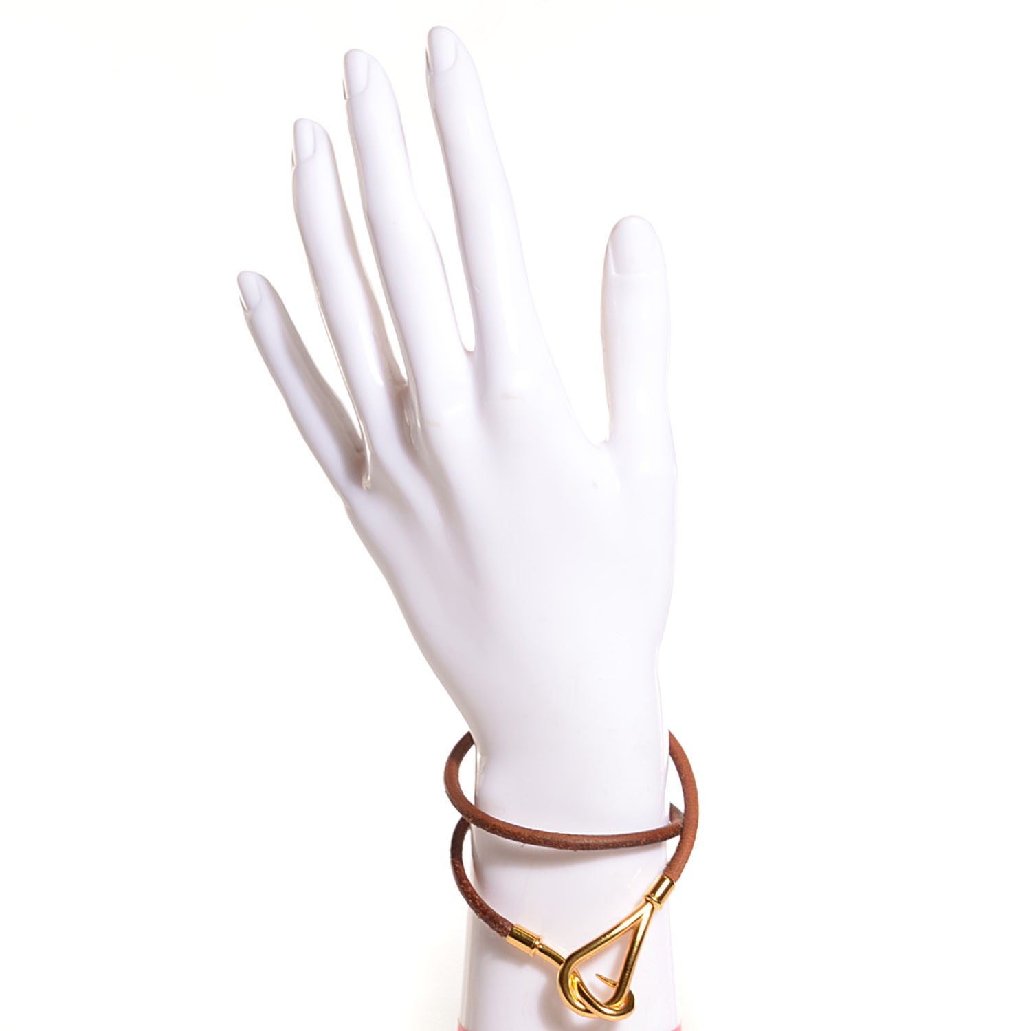 Hermes Natural Bridle Jumbo Double Tour Bracelet Bouton 2 of 5
