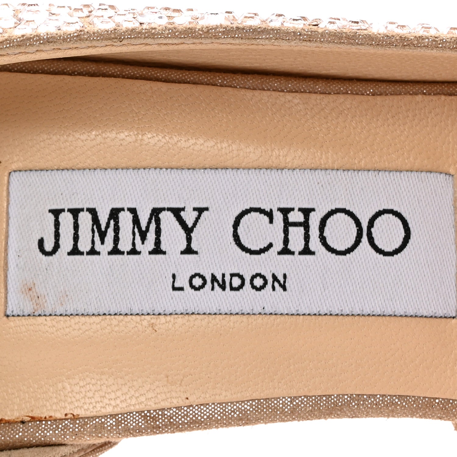 Jimmy Choo Crystal Shimmer Suede 100 Pumps 36 Gold 8 of 15