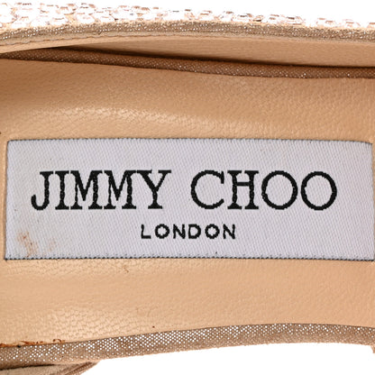 Jimmy Choo Crystal Shimmer Suede 100 Pumps 36 Gold 8 of 15