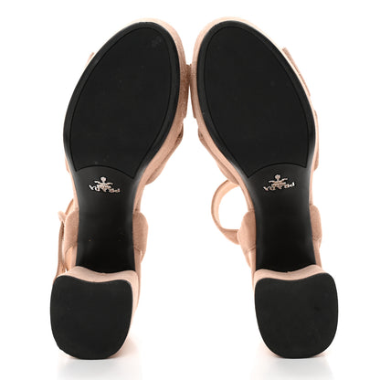 Prada Suede Crisscross Platform 20/65mm Sandals 37 Taupe 5 of 14