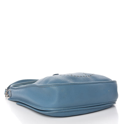 Hermes Taurillon Clemence Evelyne III GM Blue Jean 4 of 15