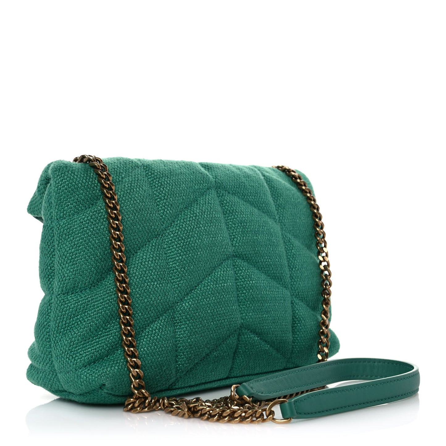 Canvas Quilted Toy Loulou Puffer Monogram Chain Satchel Basil