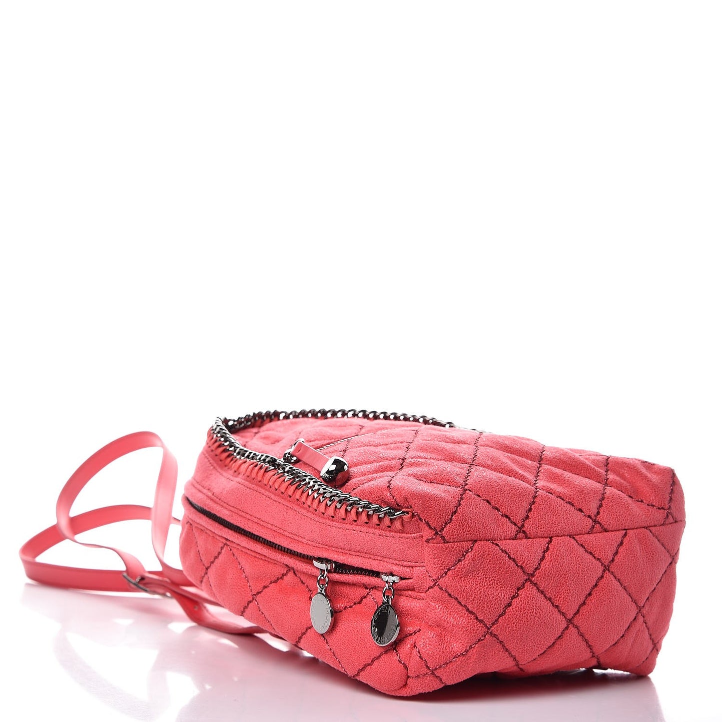 Shaggy Deer Quilted Mini Falabella Backpack Pink Fluo