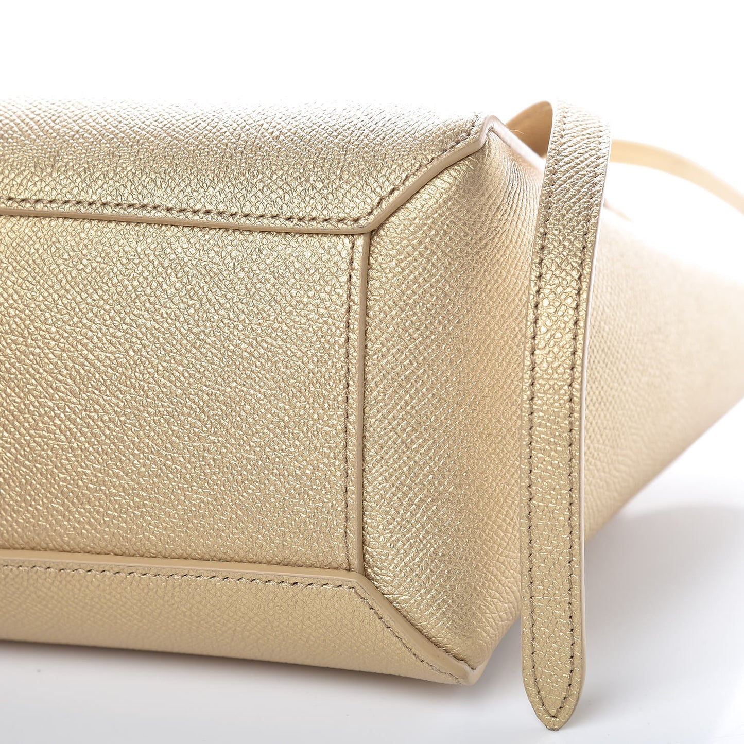 Laminated Calfskin Nano Belt Bag Gold