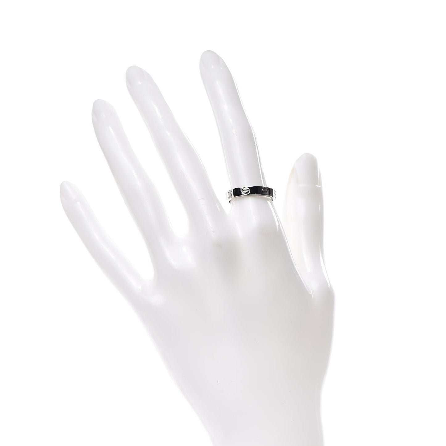 18K White Gold 3.5mm LOVE Wedding Band Ring 53 6.25