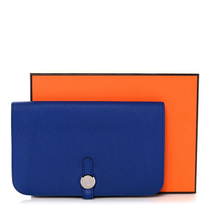 Hermes Togo Dogon Duo Wallet Bleu Electrique 13 of 13