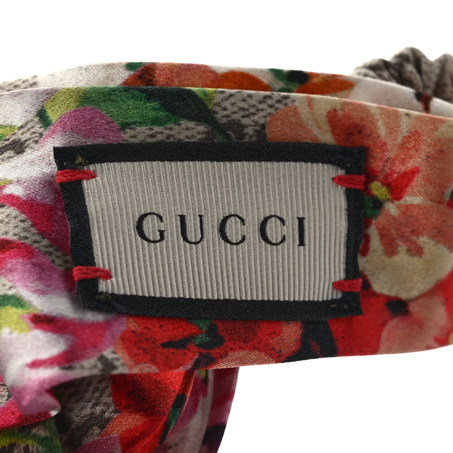Gucci Silk Monogram Blooms Print Headband Antique Rose 4 of 5