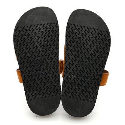 Hermes Suede Goatskin Womens Chypre Sandals 36.5 Naturel 5 of 11