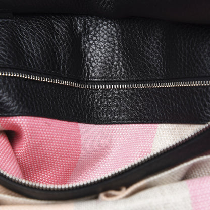 Gucci Pebbled Calfskin Large Bamboo Daily Top Handle Bag Black 6 of 10