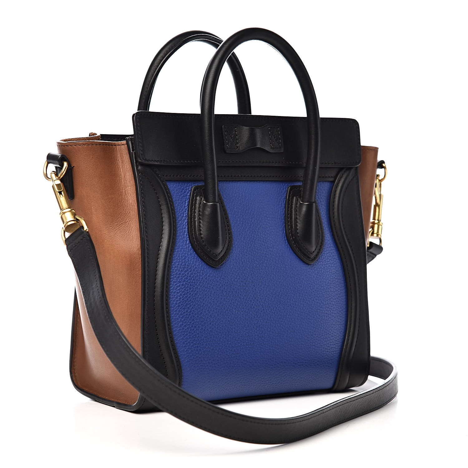 Celine Smooth Drummed Calfskin Nano Tri-Color Luggage Indigo 3 of 12